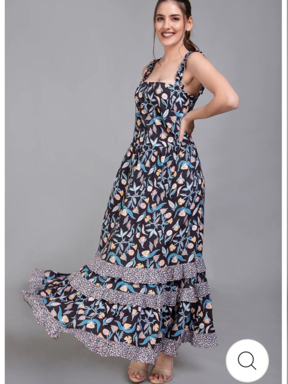 Universal Thread Floral Ruffle Maxi Dress Size S